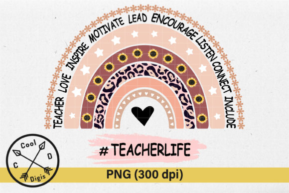 Download Teacher Life Rainbow PNG Sublimation - Rainbow png Collection