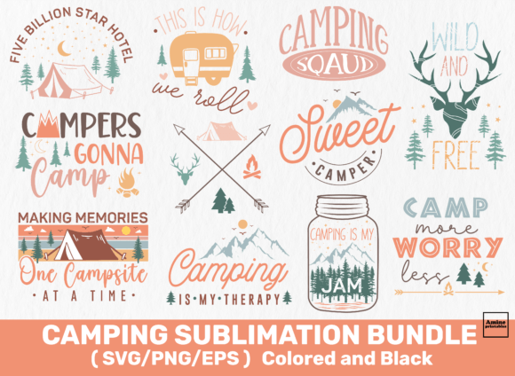 Download Camping Bundle Sublimation SVG Designs - Designs Collection