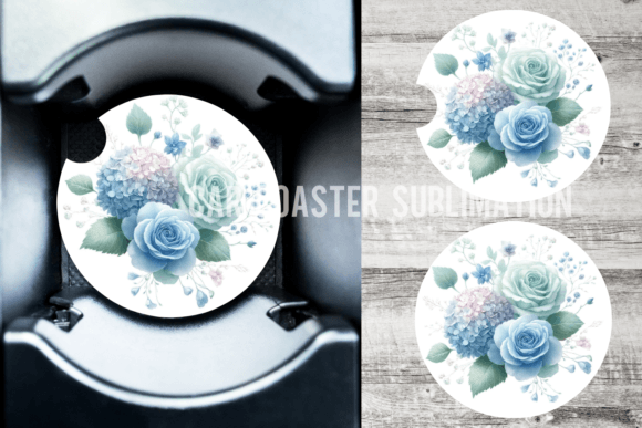 Download Floral Blue Dust Car Coaster Designs - Designs Collection