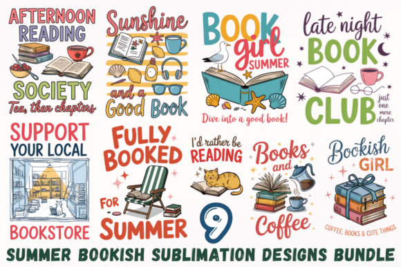 Download Summer Bookish Sublimation PNG Designs - Designs Collection