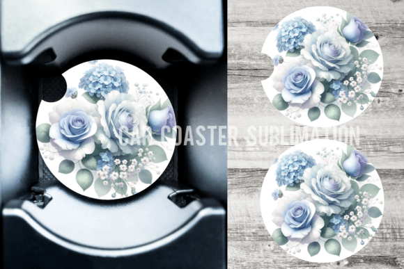 Download Flowers Blue Dust Car Coaster Designs - Designs Collection