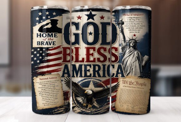 Download God Bless America Patriotic Tumbler Wrap - God bless Collection