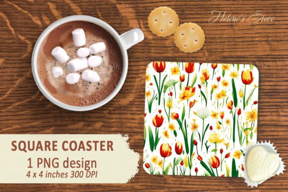 Download Flowers Pattern Square Coaster Designs - Designs Collection