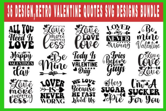 Download Retro Valentine Quotes Designs Bundle - Designs Collection