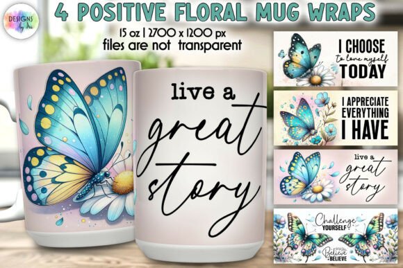 Download Inspirational Butterfly Mug Wrap Designs - Premium Resources