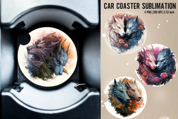 Download Dragon Car Coaster Sublimation Designs - Designs Collection
