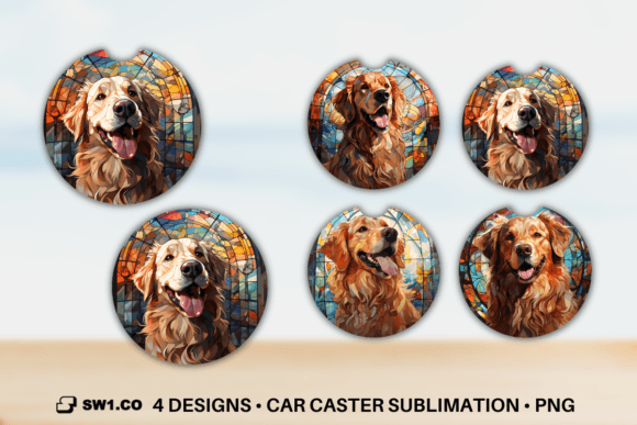 Download Stained Glass Golden Car Coaster Designs - Designs Collection