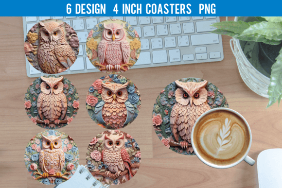 Download 3D Owl Round Coaster Sublimation Designs - Designs Collection