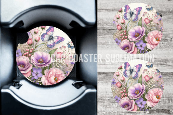 Download Butterfly Purple Car Coaster Designs - Designs Collection