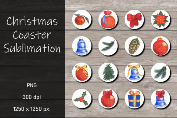 Download Christmas Coaster Sublimation Designs - Designs Collection