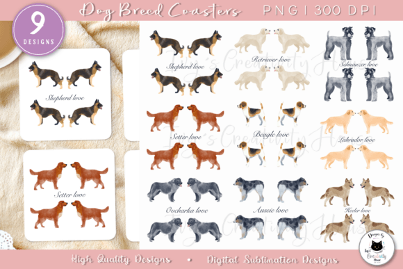 Download Watercolor Dog Coaster Designs | Dog Png - Designs Collection