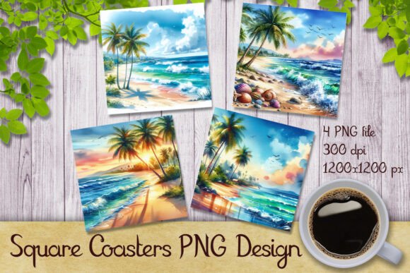 Download Tropical Beach Landscape Coaster Designs - Designs Collection