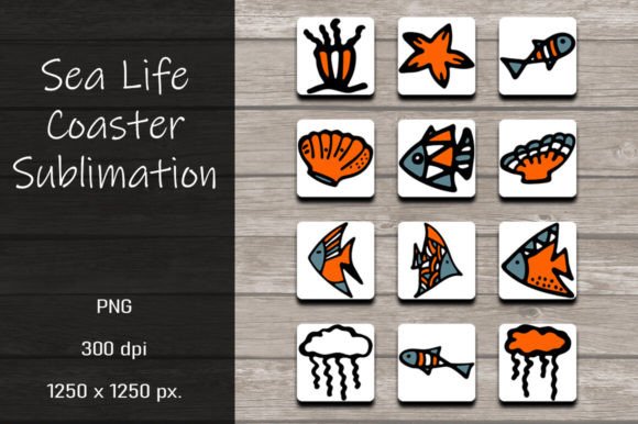 Download Sea Life Coaster Sublimation Designs - Designs Collection