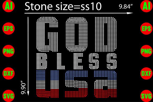 Download God Bless USA Rhinestone Templates... - God bless Collection