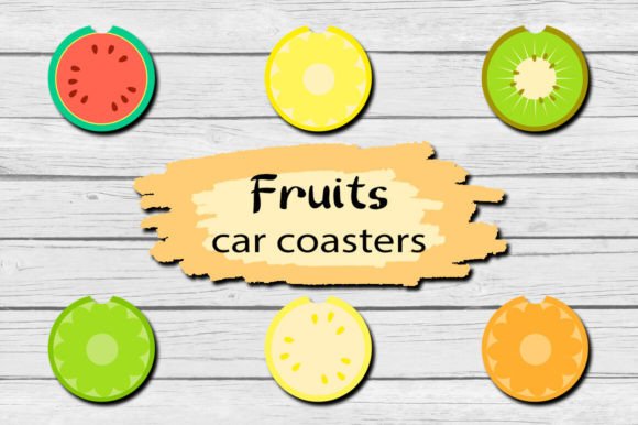 Download Fruits Car Coaster Sublimation Designs - Designs Collection