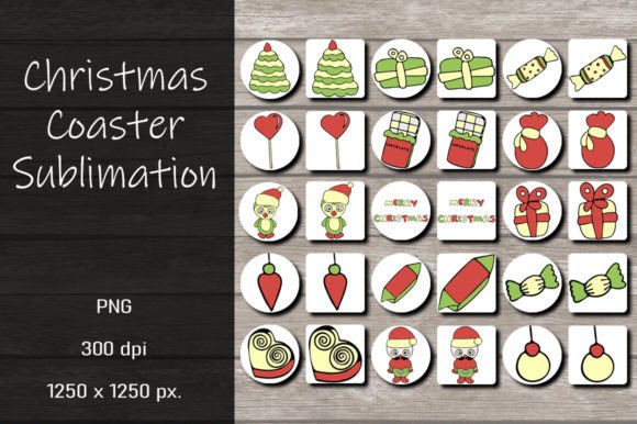 Download Christmas Coaster Sublimation Designs - Designs Collection