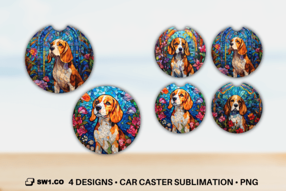 Download Stained Glass Beagle Car Coaster Designs - Designs Collection