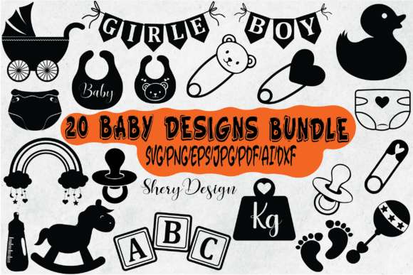 Download Baby Shower SVG Bundle, Baby 20 Designs - Designs Collection