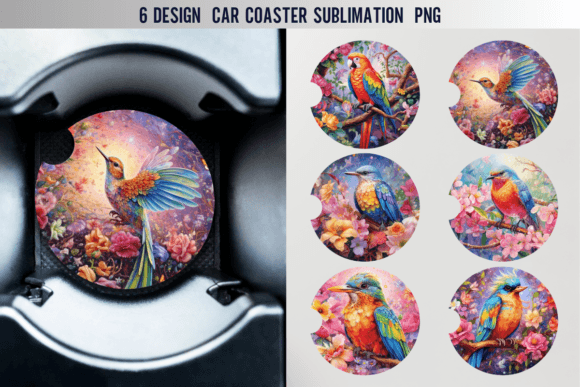 Download Bird Car Coaster Sublimation Designs - Designs Collection