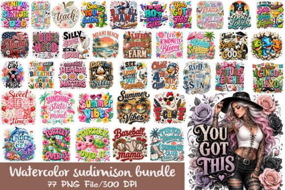Download Watercolor Sublimation T-shirt Designs - Designs Collection