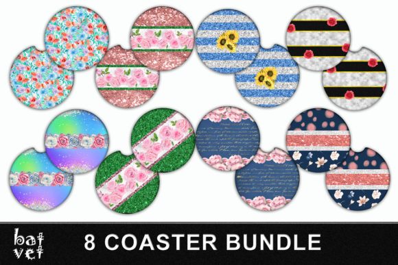 Download Floral Coasters | Car Coaster Bundle - Car coaster bundle Collection