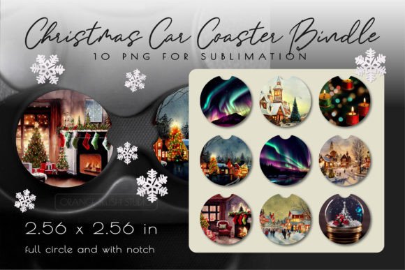 Download Christmas Car Coaster Bundle 10 Designs - Designs Collection