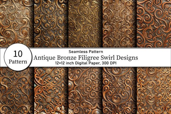 Download Antique Bronze Filigree Swirl Designs - Designs Collection