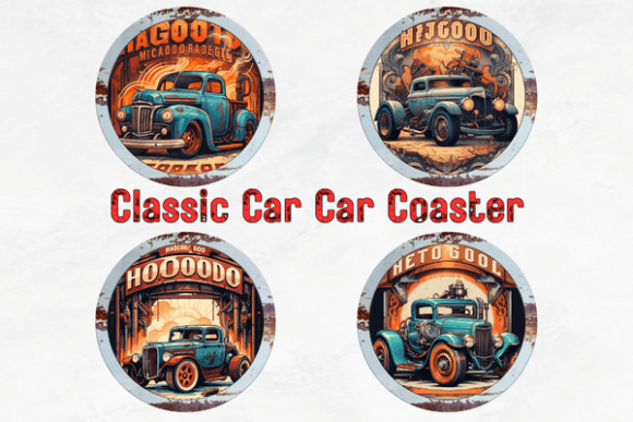 Download Vintage Car Car Coaster Bundle Png File - Car coaster bundle Collection