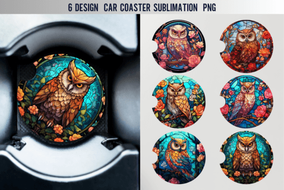 Download Stained Glass Owl Car Coaster Designs - Designs Collection