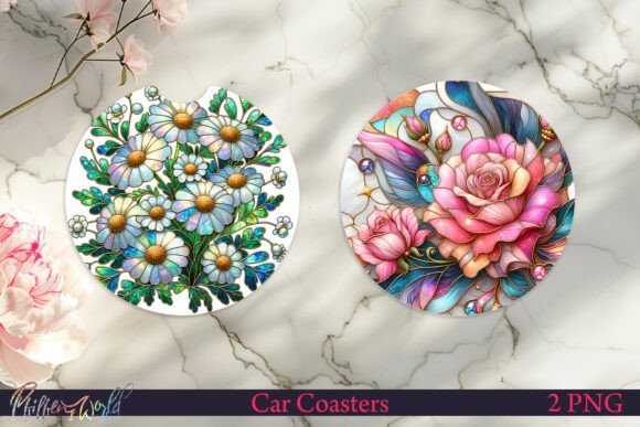 Download Radiant Rose Glass Car Coaster Designs - Designs Collection