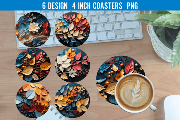 Download Leaf Round Coaster Sublimation Designs - Designs Collection
