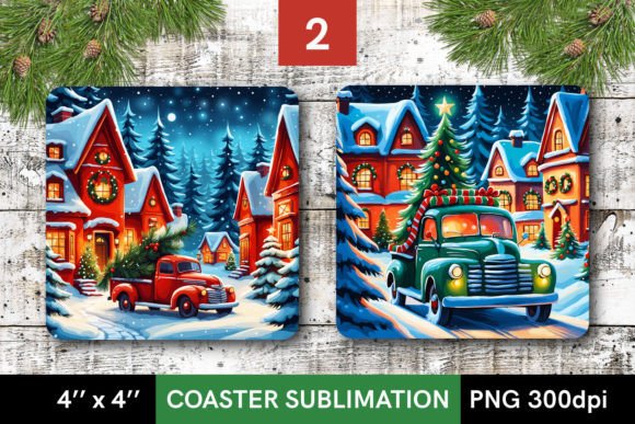 Download Christmas Truck - Square Coaster Designs - Designs Collection