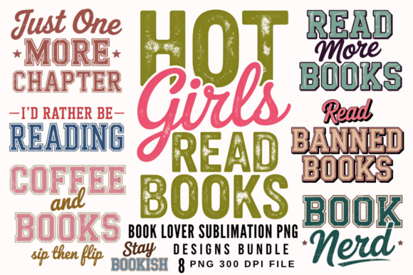 Download Book Lover Sublimation PNG Designs Bundl - Designs Collection